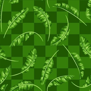 Banana Leaf Checkerboard Green