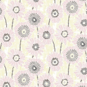 Piglet Flowers Yellow Background 