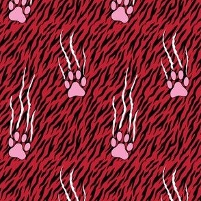 Wildcat Paw Print Scratch Pink