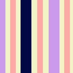 Calm River Waves 2 // large // stripes, purple, coral, blue, yellow