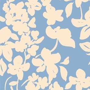 Pastel Blue and Cream Floral