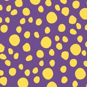 Large Snowy Days- yellow spots  on purple background