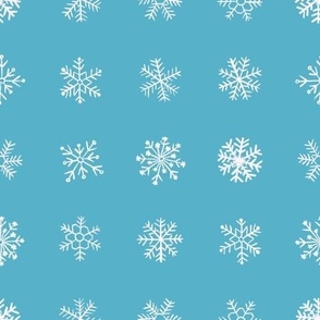 Winter Holiday Snowflakes // small // Christmas, blue, white, snowflakes, seasonal