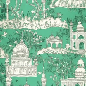 Mughal Azam Art in Green