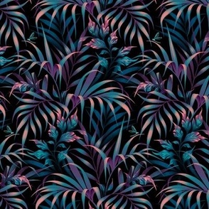 Tropical Garden - Purple Teal - SMALL