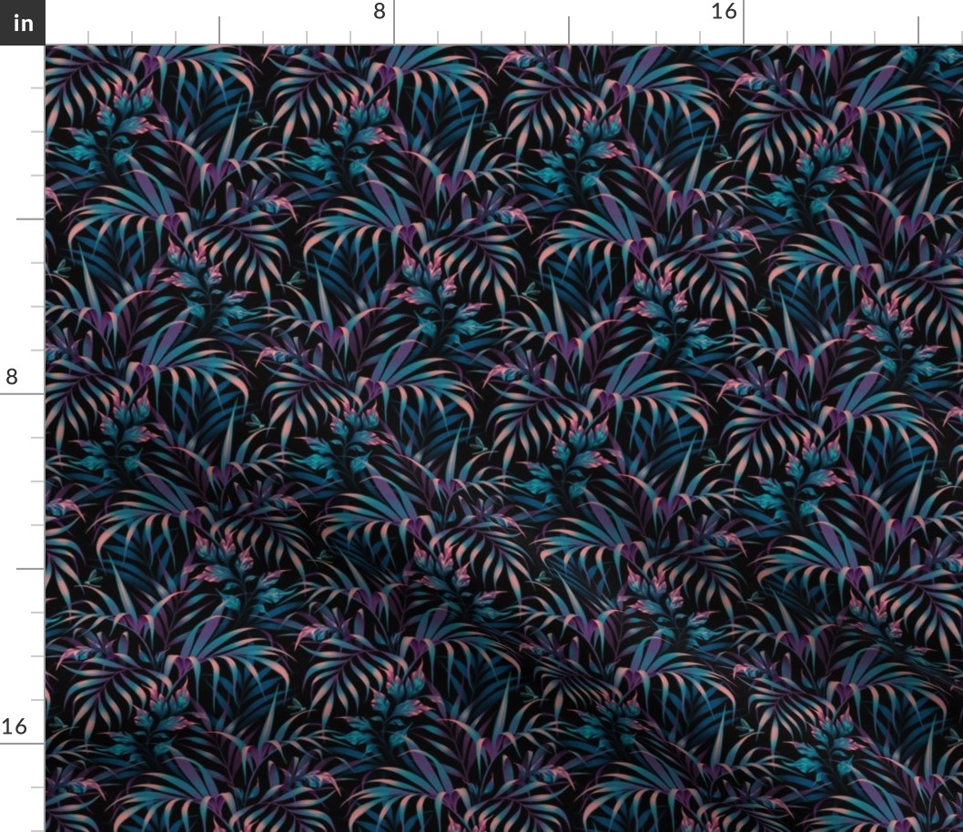 Tropical Garden - Purple Teal - SMALL