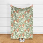 Orange Grove- Orange Orchard- Citrus Tree- Oranges- Tropical Fruit- Orange and Green- Botanical Wallpaper Medium