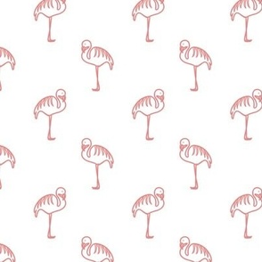 Flamingo Frenzy: A Bold and Chic Line Art Pattern for Fun and Flair-Pink on White
