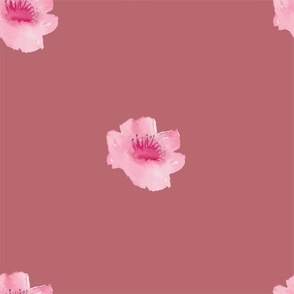 Pink Bright Watercolor Floral with Mauve Background