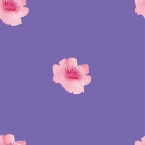 Pink Bright Watercolor Floral with Purple Background