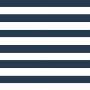 1/2” Horizontal Navy and White Stripes