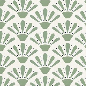 Sage/jadeite green geometric fan pattern for wallpaper