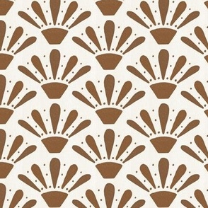 Geometric, chocolate brown fan pattern for neutral wallpaper