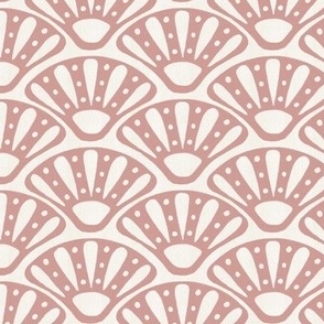 Geometric, dusty rose pink fan pattern for wallpaper, cushions and home decor