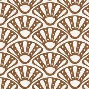 Geometric, chocolate brown fan pattern for neutral wallpaper