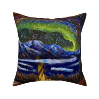 Northern Lights Square Pillow Panel