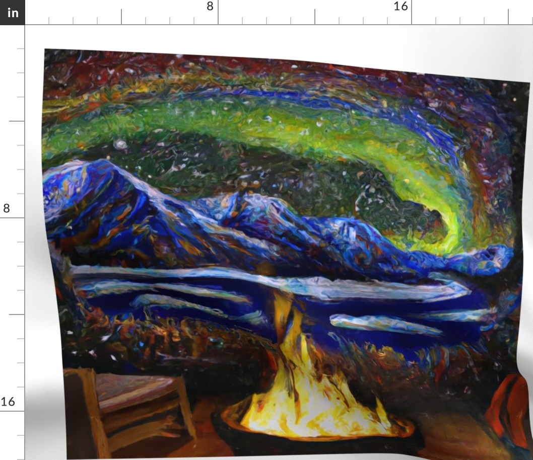 Northern Lights Square Pillow Panel