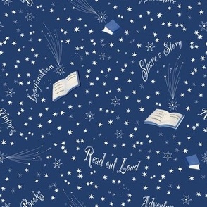 Book Lover's Celestial Blue and White Pattern