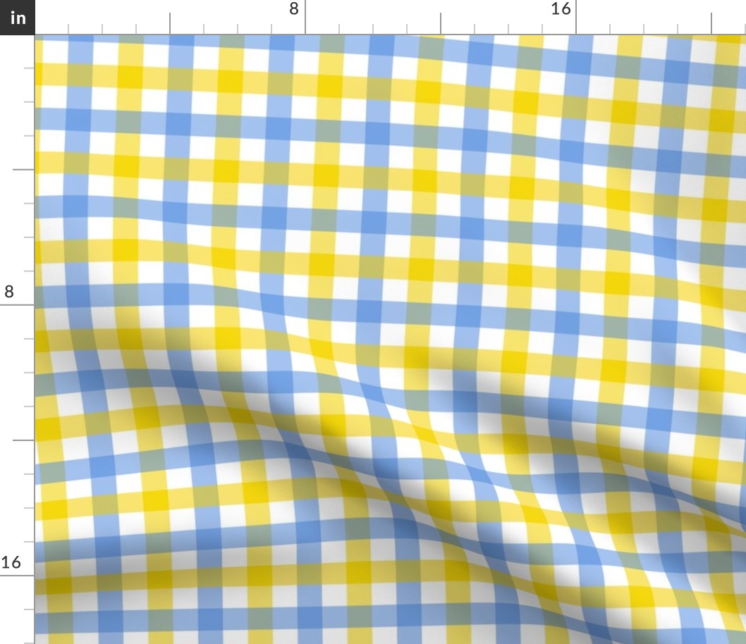 Pastel Gingham in blue and yellow