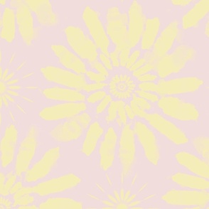 Tie-Dyed Yellow on Pink (large scale)
