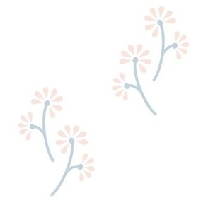 Peach Wish Flower on White // Regency Little Girl // Medium