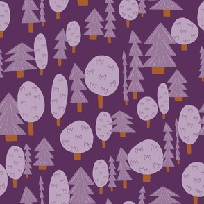 Forest - Trees - Woods - purple - shw1019 a