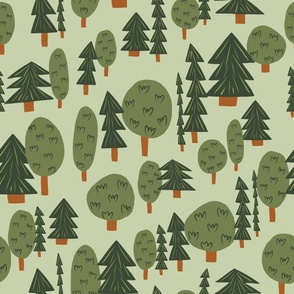 Forest - Trees - Woods - light green - shw1019 b