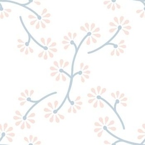 Diamond Peach Wish Flower on White // Regency Little Girl // Medium