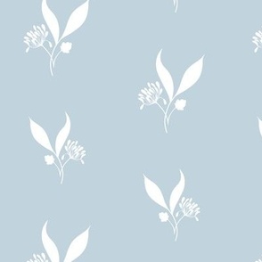 Summertime Sky Blue White Flower Silhouette // Regency Little Girl // Medium