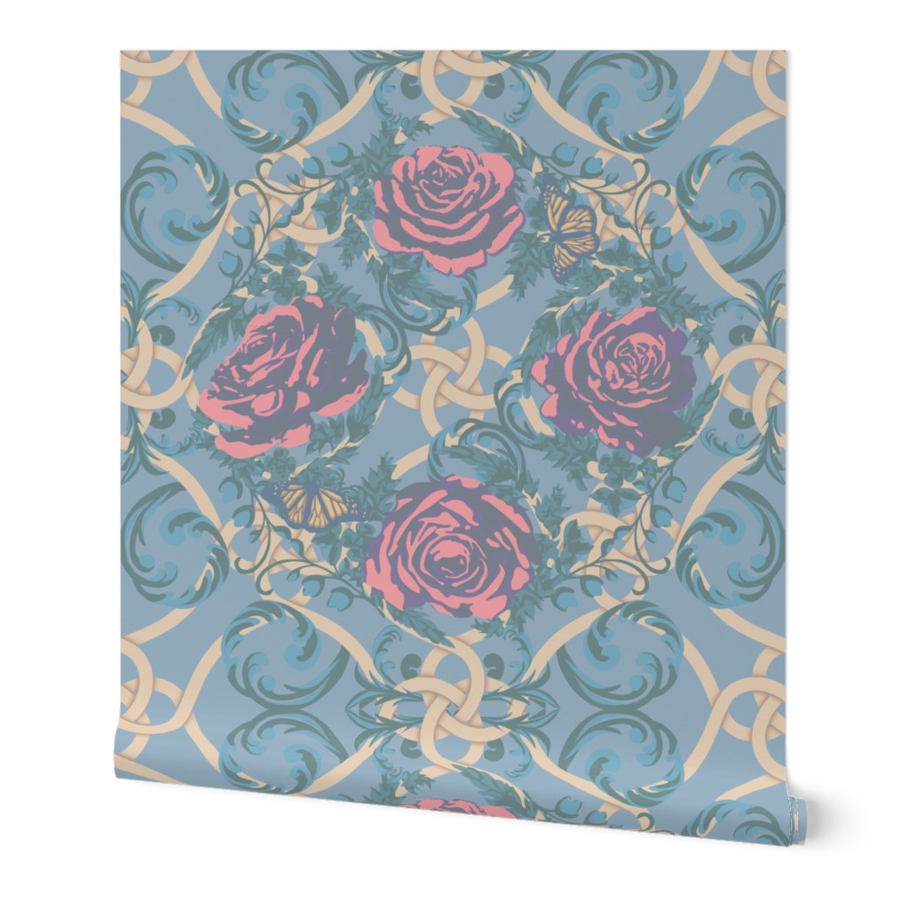 Monarchs and Roses on Lattice Pale Blue
