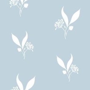 Summertime Sky Blue White Flower Silhouette // Regency Little Girl // Small