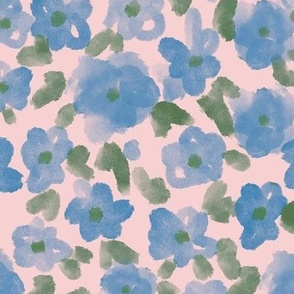 Blue Abstract Floral Doodles