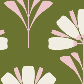 Deco Style Flower green  bg large scale