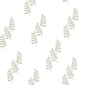 Dancing Ferns // Spring Green on White // Modern Vintage Little Girl // Small