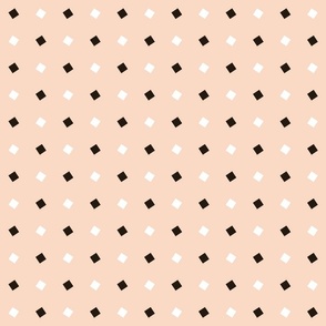 Abstract retro square polka dot pattern in ballet pink 