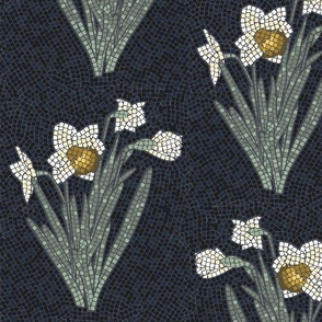 Navy Tiled Daffodils