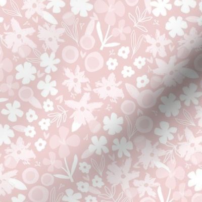 Floral Garden in Piglet | baby pink florals | Small Scale ©designsbyroochita