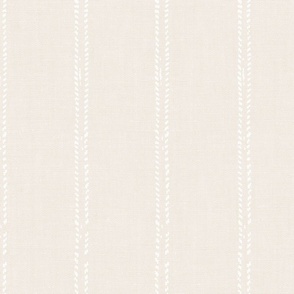 Vintage Pine Needle Stripes Off White Light Cream Large