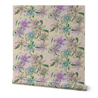 Ista Raye - floral flowers romantic fabric art design pattern