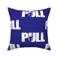  PULL! Word Art - Trap Shooting & Skeet Shooting - Blue, White Silhouette