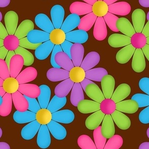 60s Daisies, brown