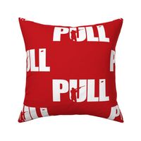  PULL! Word Art - Trap Shooting & Skeet Shooting - Red, White Silhouette