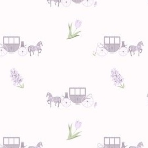 Regency Horse Drawn Carriage // Little Girl Lavender & Light Pink // Mini