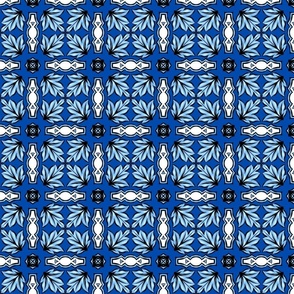 Blue leaves italian tile / small scale