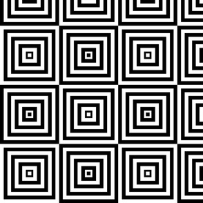 Graphic black and white squares