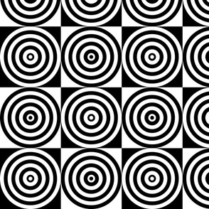 Graphic black and white circles