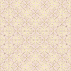Geometric Floral Arts and Crafts Inspired Pattern in Butter and Piglet