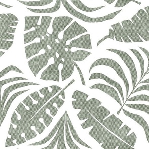 Botanical Home - Tropical Leaves - sage / white - LAD23