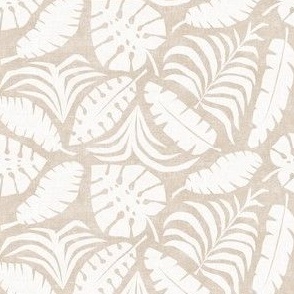 (small scale) Botanical Home - Tropical Leaves - cream/natural - LAD23