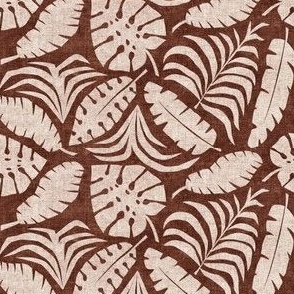 (small scale) Botanical Home - Tropical Leaves - rust - LAD23